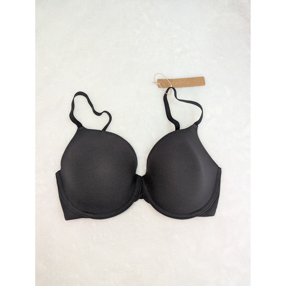 Skims Fits Everybody T-Shirt Bra Onyx Black Underwire 32DD BR-UWR-2294